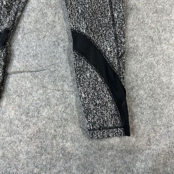 Lululemon Leggings Women’s 10 Run Inspire Tight II Mesh Black White Mesh Running - Picture 6 of 11